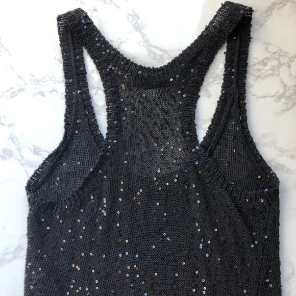 Stella McCartney Black Sequin Racerback Tank Top - Picture 4 of 12